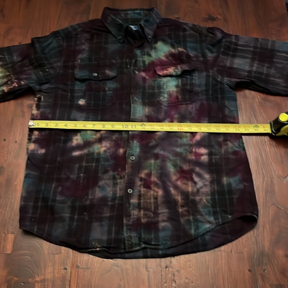 Upcycled George Tie-Dye Flannel Women’s Button Down Shirt Size Large - Picture 6 of 6